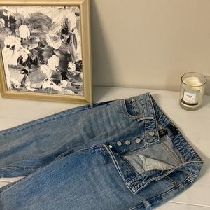 House of Harlow split hem 💯 cotton button fly